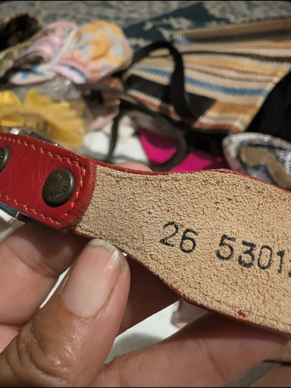Silver Crek Red Leather Western Belt with Silver-Tone Conchos